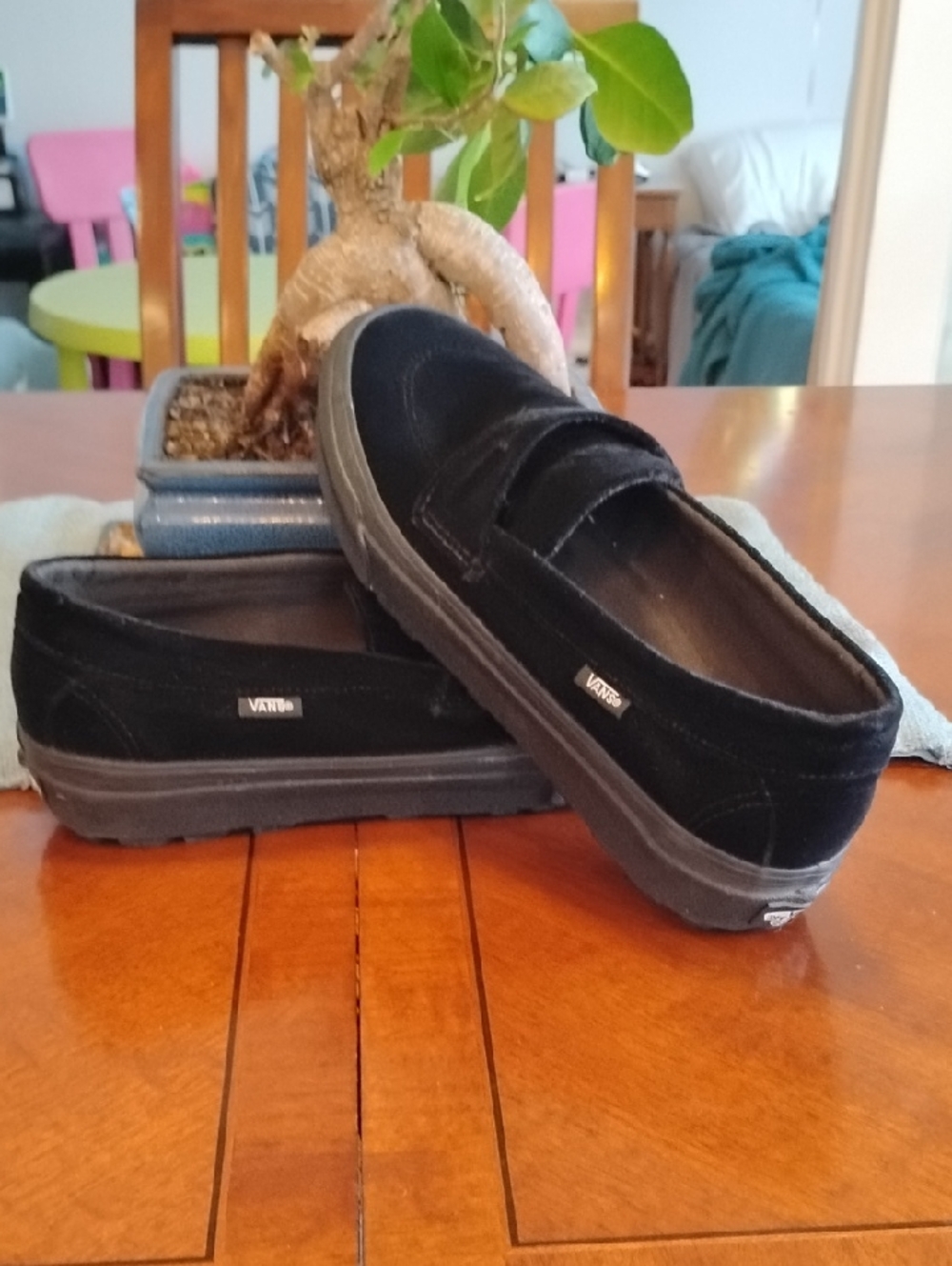 Vans Velvet Loafer Slip-On Black Lug Sole Style 53 Mens 10.5 Rare